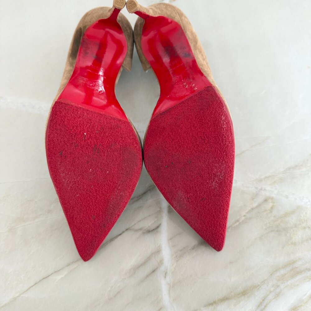 Christian Louboutin Iriza 100 Veau in Velour Cappuccino - Picture 3 of 6